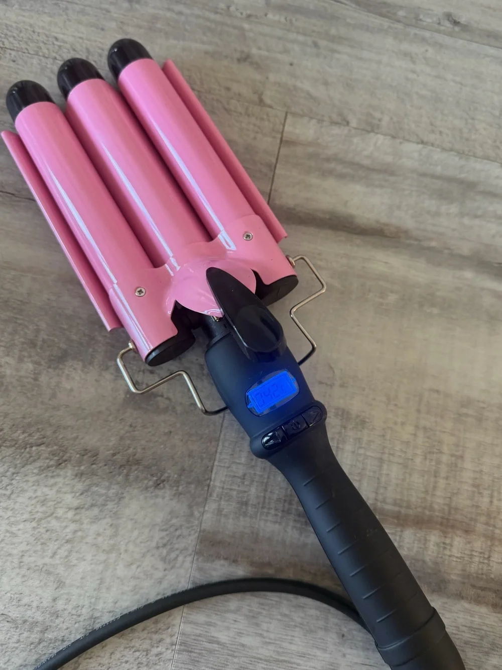Pink Triple Barrel Hair Waver Ceramic Curling Iron